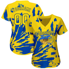 Load image into Gallery viewer, Custom 3D Pattern Design Ukraine Sunflower Nightingale Authentic Baseball Jersey