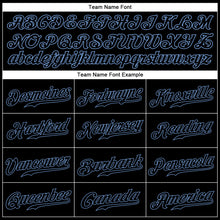 Загрузить изображение в средство просмотра галереи, Custom Graffiti Pattern Black-Light Blue 3D Authentic Baseball Jersey