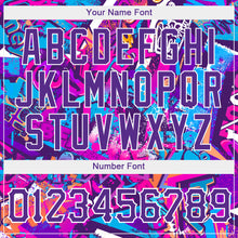 Загрузить изображение в средство просмотра галереи, Custom Graffiti Words Pattern White-Purple 3D Authentic Baseball Jersey