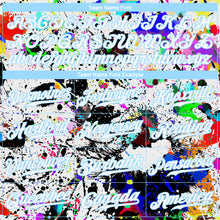 Load image into Gallery viewer, Custom Splashes Graffiti Pattern White-Light Blue 3D Authentic Baseball Jersey