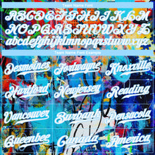 Charger l'image dans la galerie, Custom Abstract Graffiti White-Light Blue 3D Authentic Baseball Jersey