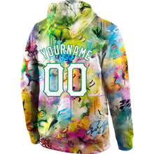 Загрузить изображение в средство просмотра галереи, Custom Stitched Graffiti Pattern White-Kelly Green 3D Sports Pullover Sweatshirt Hoodie
