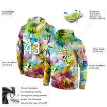 Загрузить изображение в средство просмотра галереи, Custom Stitched Graffiti Pattern White-Kelly Green 3D Sports Pullover Sweatshirt Hoodie