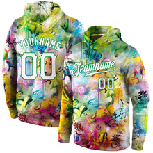 Загрузить изображение в средство просмотра галереи, Custom Stitched Graffiti Pattern White-Kelly Green 3D Sports Pullover Sweatshirt Hoodie