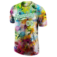 Charger l'image dans la galerie, Custom Graffiti Pattern White-Kelly Green 3D Performance T-Shirt