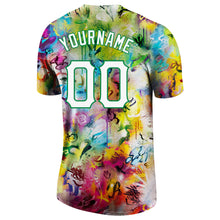 Charger l'image dans la galerie, Custom Graffiti Pattern White-Kelly Green 3D Performance T-Shirt