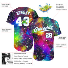 Загрузить изображение в средство просмотра галереи, Custom Galactic Pattern White-Light Blue 3D Authentic Baseball Jersey