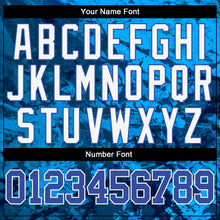 Load image into Gallery viewer, Custom Graffiti Pattern Royal-White 3D Authentic Baseball Jersey