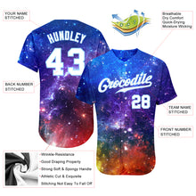 Charger l'image dans la galerie, Custom Galactic Pattern White-Light Blue 3D Authentic Baseball Jersey