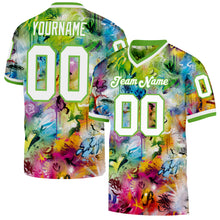 Load image into Gallery viewer, Custom Graffiti Pattern White-Neon Green 3D Authentic Throwback Football Jersey