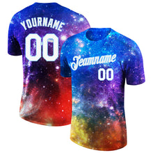 Charger l'image dans la galerie, Custom Galactic White-Light Blue 3D Performance T-Shirt
