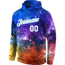 Загрузить изображение в средство просмотра галереи, Custom Stitched Galactic White-Light Blue 3D Sports Pullover Sweatshirt Hoodie
