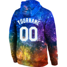 Загрузить изображение в средство просмотра галереи, Custom Stitched Galactic White-Light Blue 3D Sports Pullover Sweatshirt Hoodie