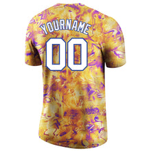 Charger l'image dans la galerie, Custom Splashes Graffiti Pattern White-Royal 3D Performance T-Shirt
