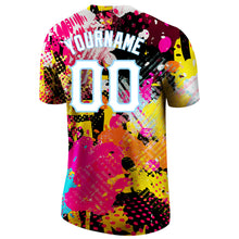 Charger l'image dans la galerie, Custom Graffiti Bright Psychedelic Pattern White-Light Blue 3D Performance T-Shirt