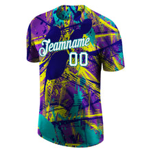 Charger l'image dans la galerie, Custom Graffiti Abstract Urban Pattern White-Aqua 3D Performance T-Shirt