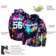 Загрузить изображение в средство просмотра галереи, Custom Stitched Splashes Graffiti Pattern White-Light Blue 3D Sports Pullover Sweatshirt Hoodie