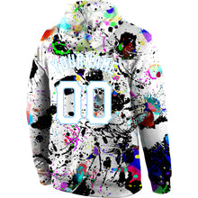 Загрузить изображение в средство просмотра галереи, Custom Stitched Splashes Graffiti Pattern White-Light Blue 3D Sports Pullover Sweatshirt Hoodie