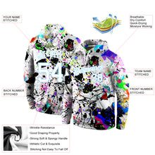 Загрузить изображение в средство просмотра галереи, Custom Stitched Splashes Graffiti Pattern White-Light Blue 3D Sports Pullover Sweatshirt Hoodie