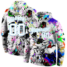 Загрузить изображение в средство просмотра галереи, Custom Stitched Splashes Graffiti Pattern White-Light Blue 3D Sports Pullover Sweatshirt Hoodie