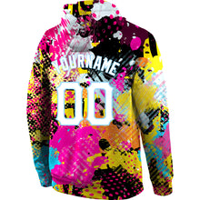 Charger l'image dans la galerie, Custom Stitched Graffiti Bright Psychedelic Pattern White-Light Blue 3D Sports Pullover Sweatshirt Hoodie