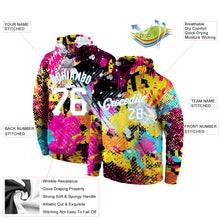 Charger l'image dans la galerie, Custom Stitched Graffiti Bright Psychedelic Pattern White-Light Blue 3D Sports Pullover Sweatshirt Hoodie