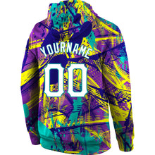 Загрузить изображение в средство просмотра галереи, Custom Stitched Graffiti Pattern White-Aqua 3D Sports Pullover Sweatshirt Hoodie