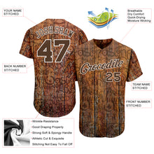Laden Sie das Bild in den Galerie-Viewer, Custom Graffiti Pattern Brown-White 3D Wood Authentic Baseball Jersey