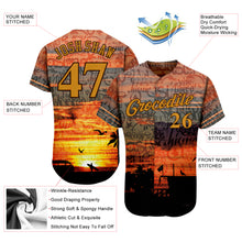 Загрузить изображение в средство просмотра галереи, Custom Graffiti Pattern Gold-Brown 3D Beach Authentic Baseball Jersey