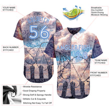 Laden Sie das Bild in den Galerie-Viewer, Custom Graffiti Pattern Light Blue-White 3D Freedom Authentic Baseball Jersey