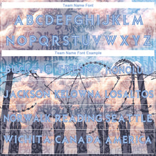 Laden Sie das Bild in den Galerie-Viewer, Custom Graffiti Pattern Light Blue-White 3D Freedom Authentic Baseball Jersey