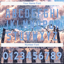 Laden Sie das Bild in den Galerie-Viewer, Custom Graffiti Pattern Light Blue-White 3D Freedom Authentic Baseball Jersey