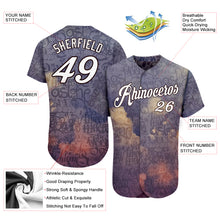 Laden Sie das Bild in den Galerie-Viewer, Custom Graffiti Pattern White-Black 3D Sky's The Limit Authentic Baseball Jersey