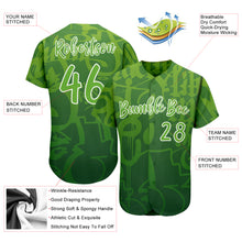 Laden Sie das Bild in den Galerie-Viewer, Custom Graffiti Pattern Green-White 3D Green Authentic Baseball Jersey