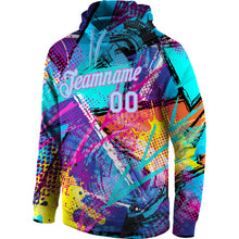 Загрузить изображение в средство просмотра галереи, Custom Stitched Graffiti Pattern Light Blue-Pink 3D Sports Pullover Sweatshirt Hoodie
