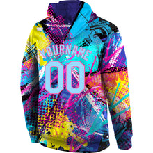 Загрузить изображение в средство просмотра галереи, Custom Stitched Graffiti Pattern Light Blue-Pink 3D Sports Pullover Sweatshirt Hoodie