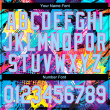 Загрузить изображение в средство просмотра галереи, Custom Stitched Graffiti Pattern Light Blue-Pink 3D Sports Pullover Sweatshirt Hoodie