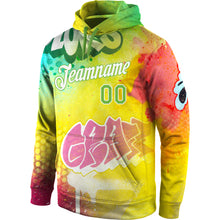 Загрузить изображение в средство просмотра галереи, Custom Stitched Graffiti Pattern Neon Green-White 3D Sports Pullover Sweatshirt Hoodie
