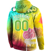 Загрузить изображение в средство просмотра галереи, Custom Stitched Graffiti Pattern Neon Green-White 3D Sports Pullover Sweatshirt Hoodie
