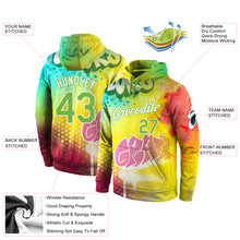 Загрузить изображение в средство просмотра галереи, Custom Stitched Graffiti Pattern Neon Green-White 3D Sports Pullover Sweatshirt Hoodie