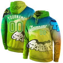 Загрузить изображение в средство просмотра галереи, Custom Stitched Graffiti Pattern Neon Green-White 3D Sports Pullover Sweatshirt Hoodie
