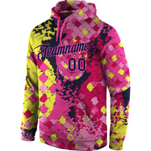 Загрузить изображение в средство просмотра галереи, Custom Stitched Graffiti Pattern Navy-Pink 3D Sports Pullover Sweatshirt Hoodie