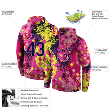Загрузить изображение в средство просмотра галереи, Custom Stitched Graffiti Pattern Navy-Pink 3D Sports Pullover Sweatshirt Hoodie