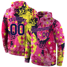 Загрузить изображение в средство просмотра галереи, Custom Stitched Graffiti Pattern Navy-Pink 3D Sports Pullover Sweatshirt Hoodie