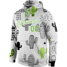 Laden Sie das Bild in den Galerie-Viewer, Custom Stitched Graffiti Pattern Neon Green-White 3D Cactus Sports Pullover Sweatshirt Hoodie
