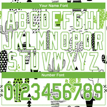 Laden Sie das Bild in den Galerie-Viewer, Custom Stitched Graffiti Pattern Neon Green-White 3D Cactus Sports Pullover Sweatshirt Hoodie