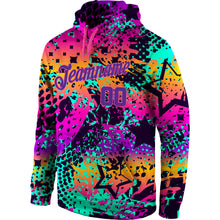 Laden Sie das Bild in den Galerie-Viewer, Custom Stitched Graffiti Pattern Purple-Pink 3D Sports Pullover Sweatshirt Hoodie