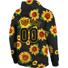Загрузить изображение в средство просмотра галереи, Custom Stitched Graffiti Pattern Black-Gold 3D Sunflowers Sports Pullover Sweatshirt Hoodie