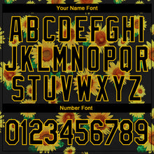 Загрузить изображение в средство просмотра галереи, Custom Stitched Graffiti Pattern Black-Gold 3D Sunflowers Sports Pullover Sweatshirt Hoodie