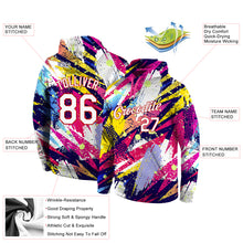 Загрузить изображение в средство просмотра галереи, Custom Stitched Graffiti Pattern White-Red 3D Sports Pullover Sweatshirt Hoodie